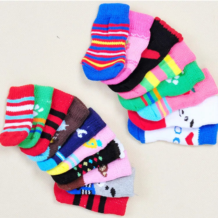 Dog Sock Warm Latex Skid-proof Socks For Dogs Clothing Shoes Anti Slip Pets Socks Dog Print Socks Dog Leg Warmers S-xl