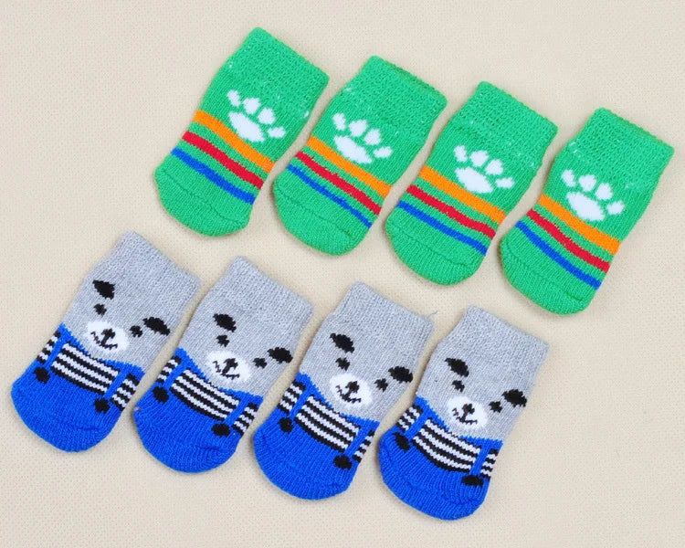 Dog Sock Warm Latex Skid-proof Socks For Dogs Clothing Shoes Anti Slip Pets Socks Dog Print Socks Dog Leg Warmers S-xl