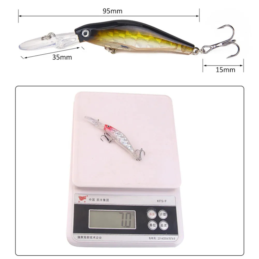 1pcs 9.5cm 7g Laser Fishing Lures Professional Quality Minnow Wobblers Crankbait Artificial Make Plastic Fish Peche Swimbait