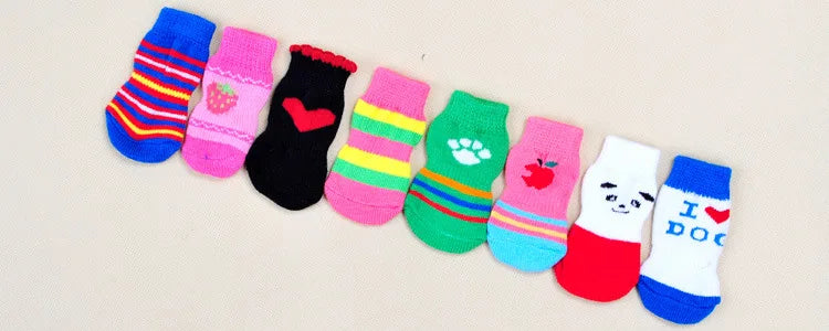 Dog Sock Warm Latex Skid-proof Socks For Dogs Clothing Shoes Anti Slip Pets Socks Dog Print Socks Dog Leg Warmers S-xl