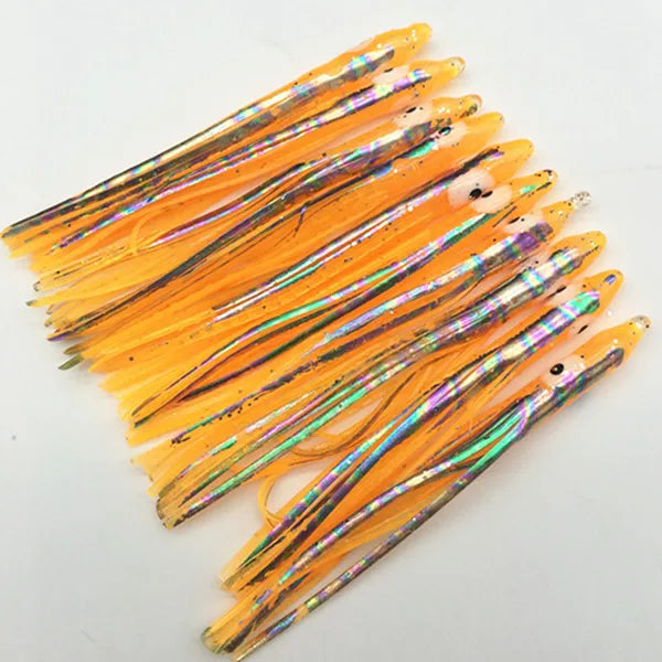 10Pcs*7cm Sea Fishing Silicone Artifical Soft sabiki Lure Needle-shaped Octopus Skirt Squid Lure Rig Saltwater Soft Jigging Bait