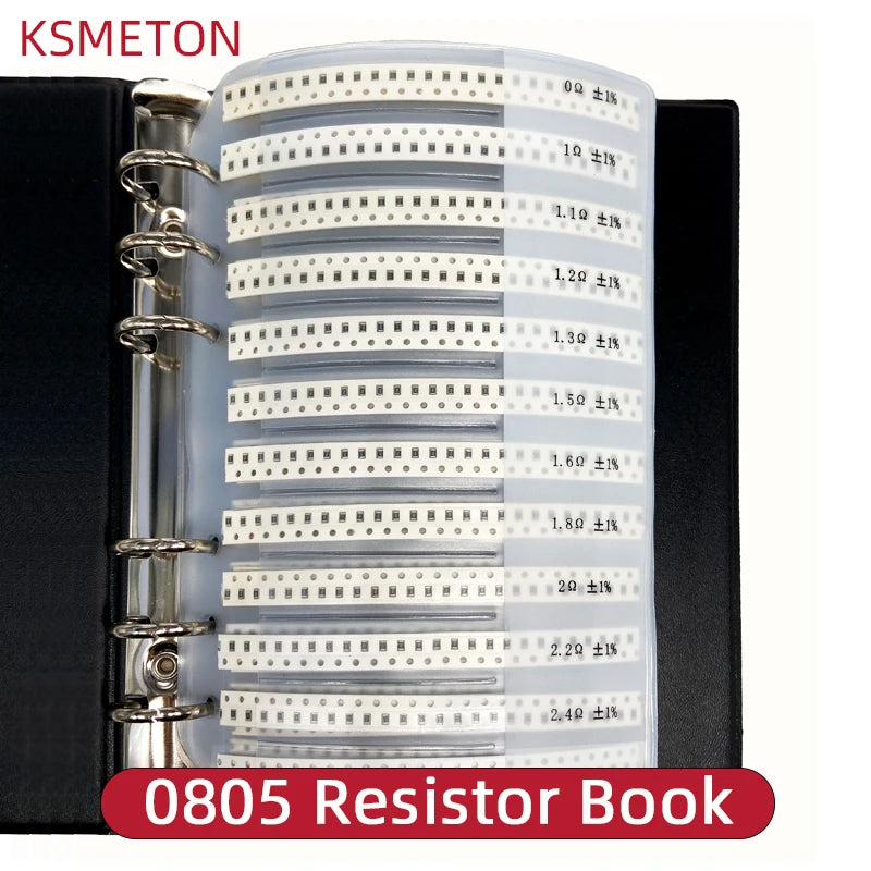 Smd Book Resistor Kit 0805 0201 0402 0603 1206 1% Resistor set Assortment Kit DIY 170/400 Values Sample Book FR-07 0Ω-10MΩ