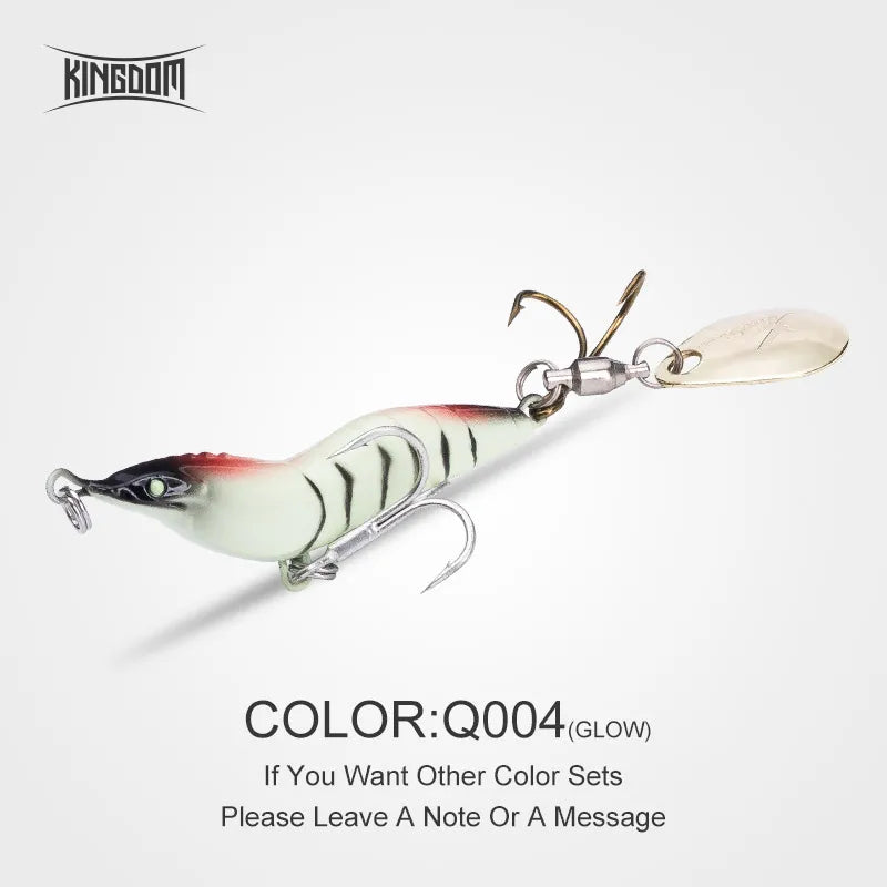 Kingdom Simulation Shrimp Fishing Lures 8.5g 14g 21g 28g Artificial Wobblers Metal Fishing Spinner Bait Hard Jigging Lures