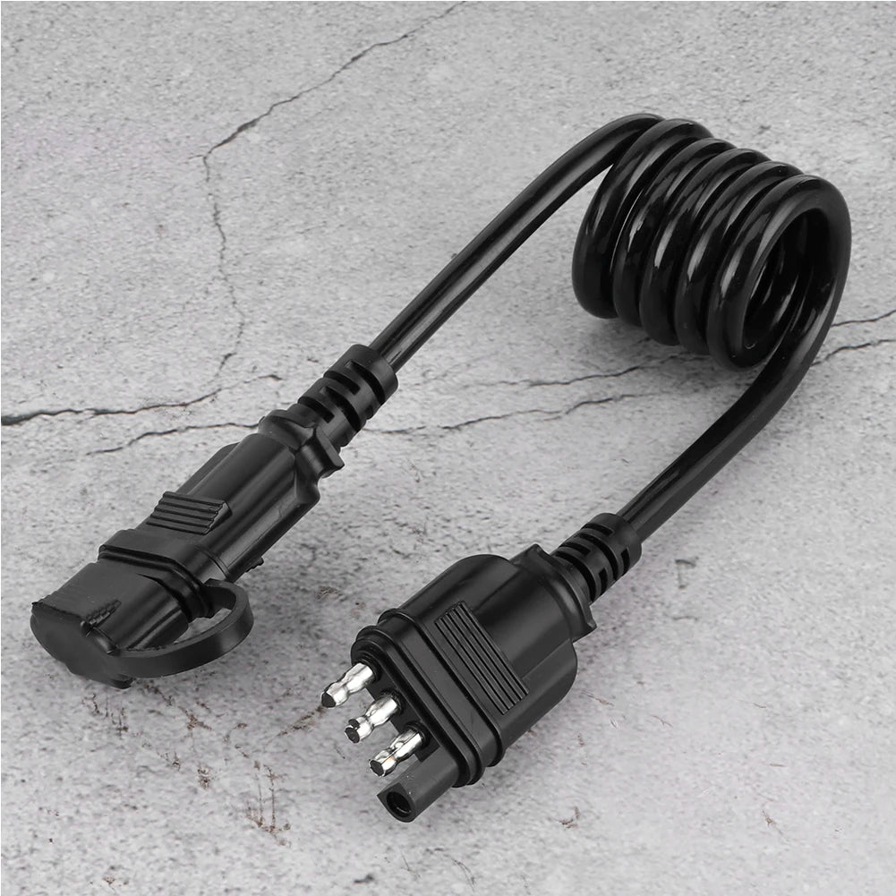 Trailer Connector 4-Pin Flat Extension Harness 3ft Waterproof Cover American Style Flexible Coiled Cable Connector for Trailers