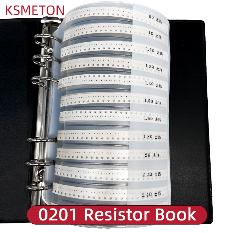 Smd Book Resistor Kit 0805 0201 0402 0603 1206 1% Resistor set Assortment Kit DIY 170/400 Values Sample Book FR-07 0Ω-10MΩ