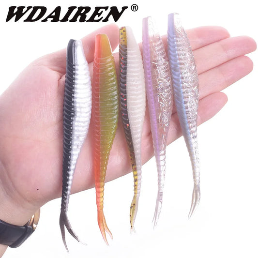 5pcs Floating water Soft Fishing Lures 120mm 7g Soft Bait Swimbaits Jig Head Soft Lure Fly Fishing Bait Plastic Artificial Lure