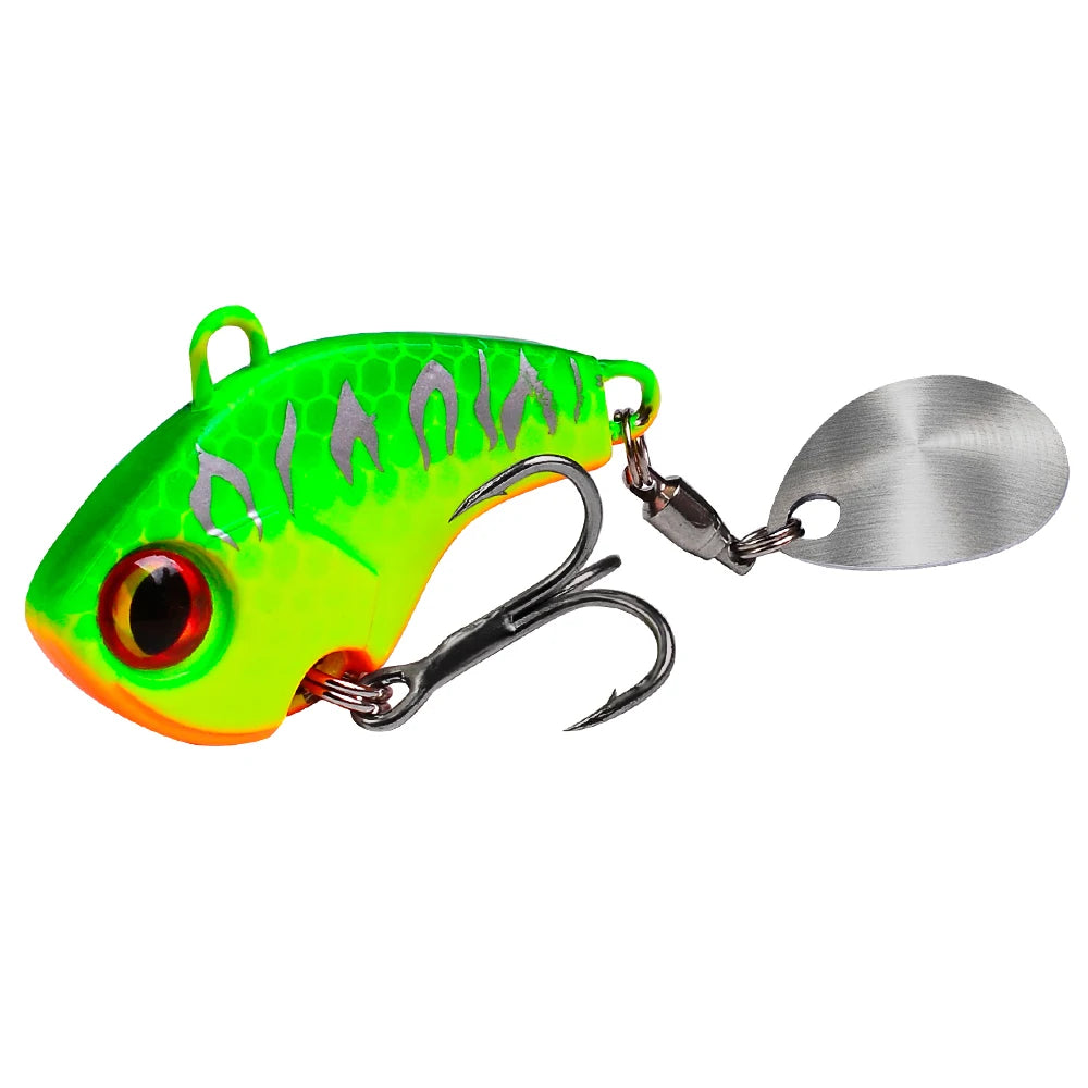 YUCONG 1PC Spoon Spinner 6-15-28g Jig Fishing Lure VIB Hard Bait with Rotating Sequin Trolling Hard Wobbler Sinking leurre cebos