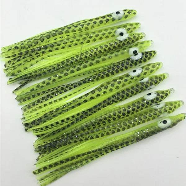 10Pcs*7cm Sea Fishing Silicone Artifical Soft sabiki Lure Needle-shaped Octopus Skirt Squid Lure Rig Saltwater Soft Jigging Bait