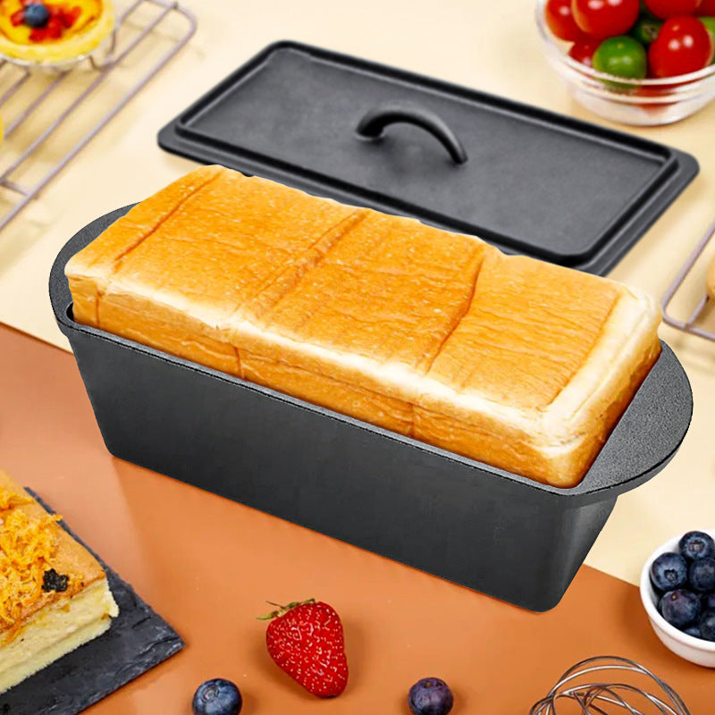 Uncoated Household Binaural Rectangular Cast Iron Bread Pot