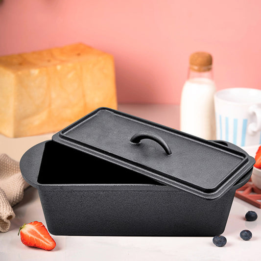 Uncoated Household Binaural Rectangular Cast Iron Bread Pot