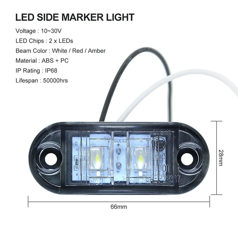 Truck Small Side Light 24 V12v Waterproof Identification Light Grille Light Air-Guide Sleeve Led Clearance Lamp Width Lamp Turn Signal Light