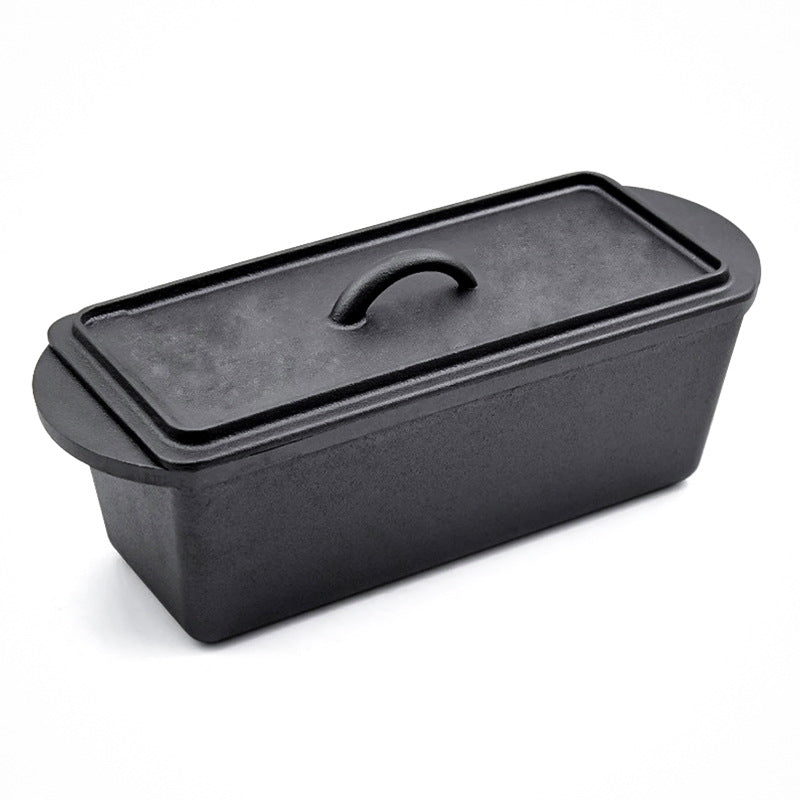 Uncoated Household Binaural Rectangular Cast Iron Bread Pot