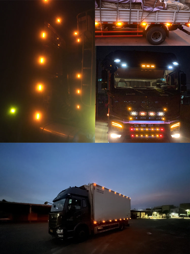 Truck Small Side Light 24 V12v Waterproof Identification Light Grille Light Air-Guide Sleeve Led Clearance Lamp Width Lamp Turn Signal Light