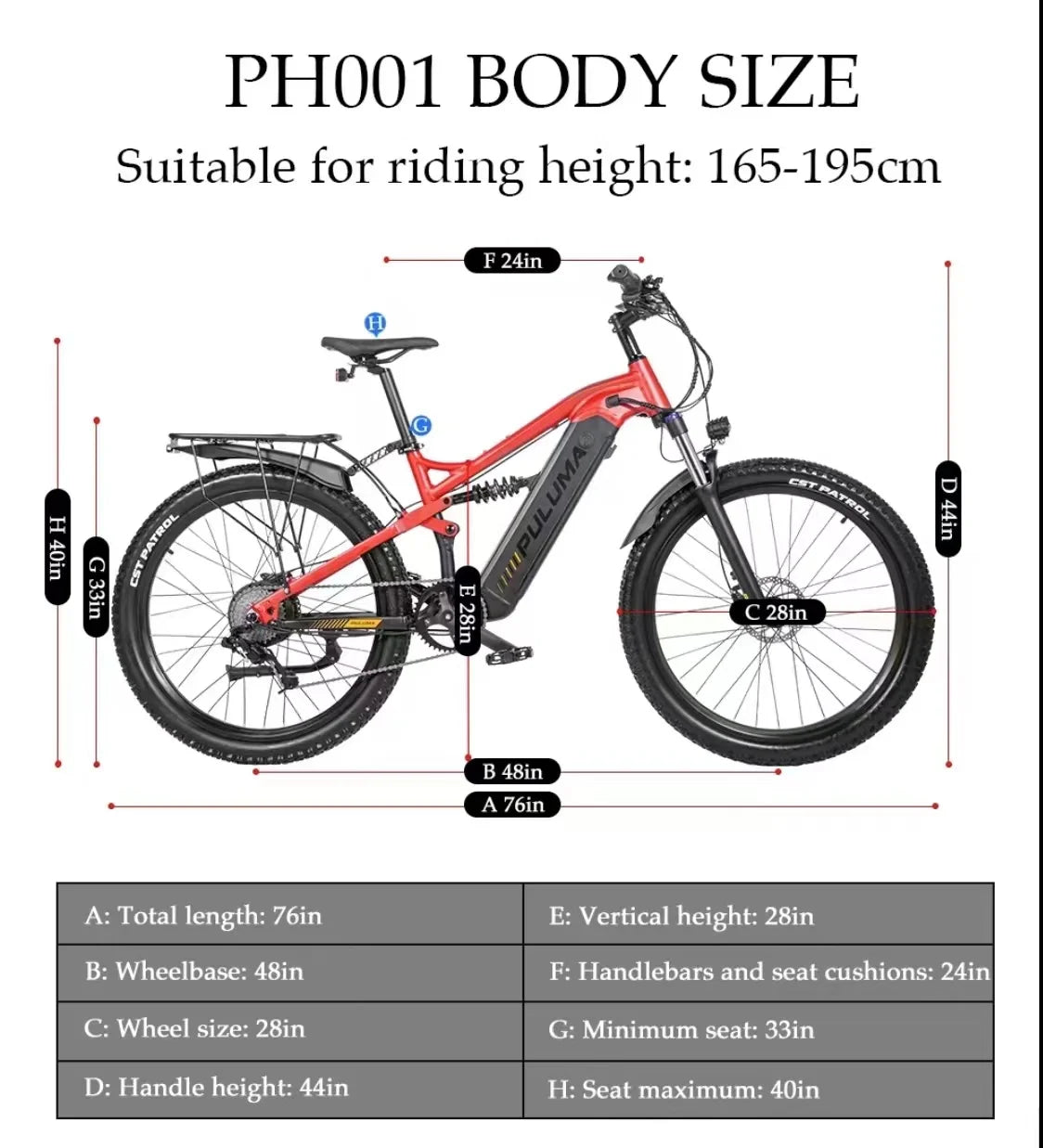 PULUMA PH001 Electric Bicycle 1000W Power Ebike 48V 20AH Panasonic Battery 27.5*2.8 Inch Tire Off-road Electric Mountain Bike