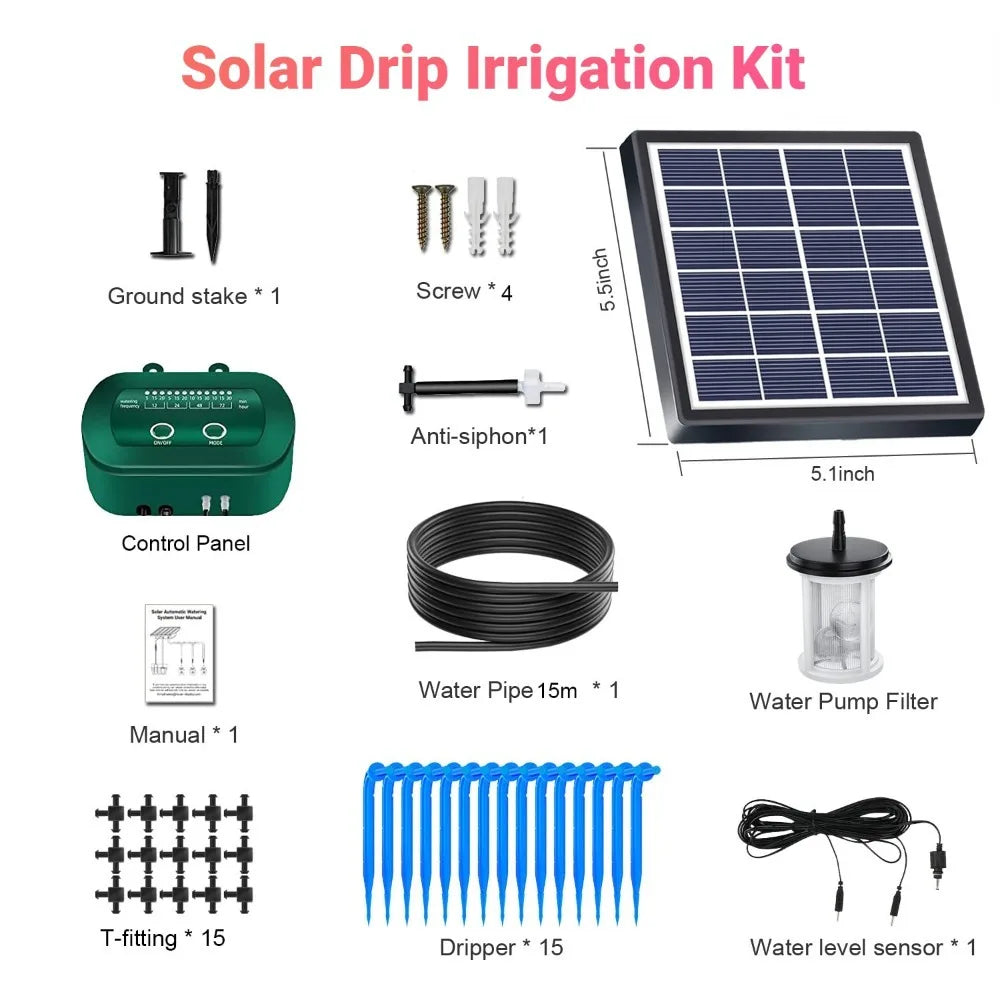 The Solar Drip Irrigation Outdoor Intelligent Irrigation System Is Equipped with A 1800mAh Battery for Timed Irrigation of Plant