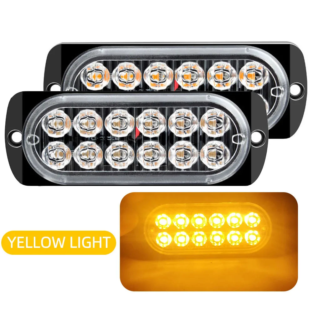 12LED Car Warning Light Breakdown Emergency Light Car Truck Trailer Beacon Lamp LED Side Light Amber 12V For Cars Accessories KO