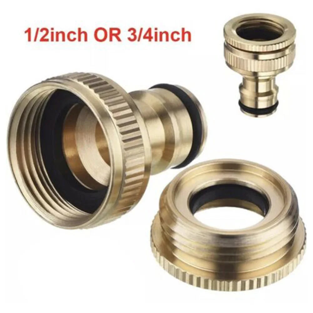 Brass Faucet Tap Connector Mixer Hose Adaptor Quick Connecter 1/2 3/4 Copper Hose Coupling Adapter Garden Watering Fittings Tool