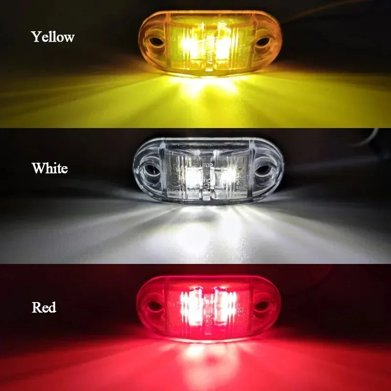 2/4Pcs Amber Warning Light 12v 24v Led Side Marker Lights for Trailer Trucks Car Strobe Lamp Clearance Signal Lamp Accessories