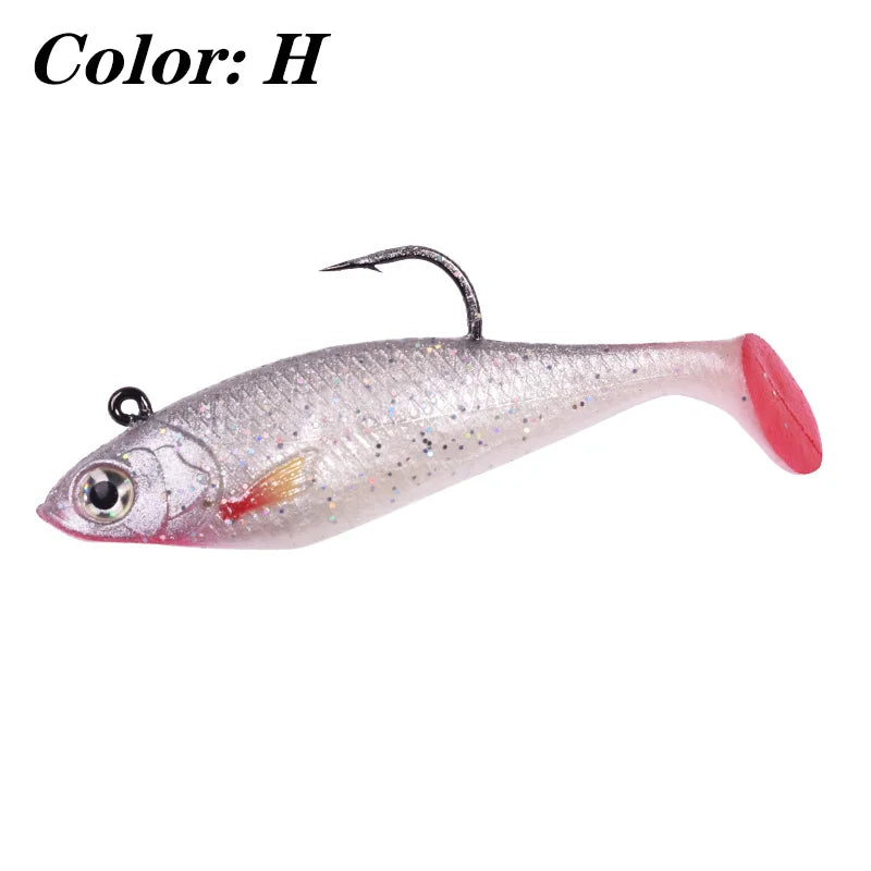 1 Pc Jig Head Hook Silicone Soft Bait 7.5cm 9.5g Fishing Lures Wobblers Artificial Rubber Swimbait for Shad Bass Carp Leurre