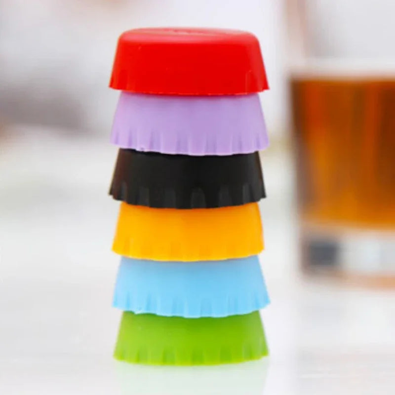 Candy Colors Silicone Beer Bottle Caps, Bar, Home Brewing, Wine Making, Barware, Kitchen, Dining, Garden, 6Pcs, 12Pcs