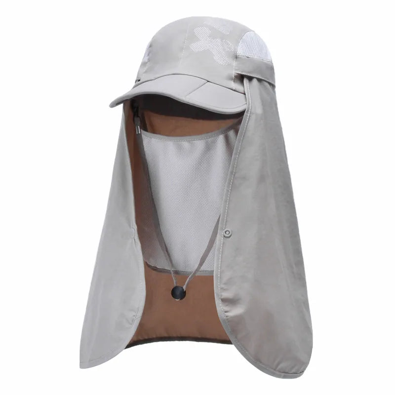 Men Multifunction Baseball Caps With Neck Flap Summer Anti UV Sun Hat Quick Drying Fishing Hat Women Outdoor Foldable Hiking Hat