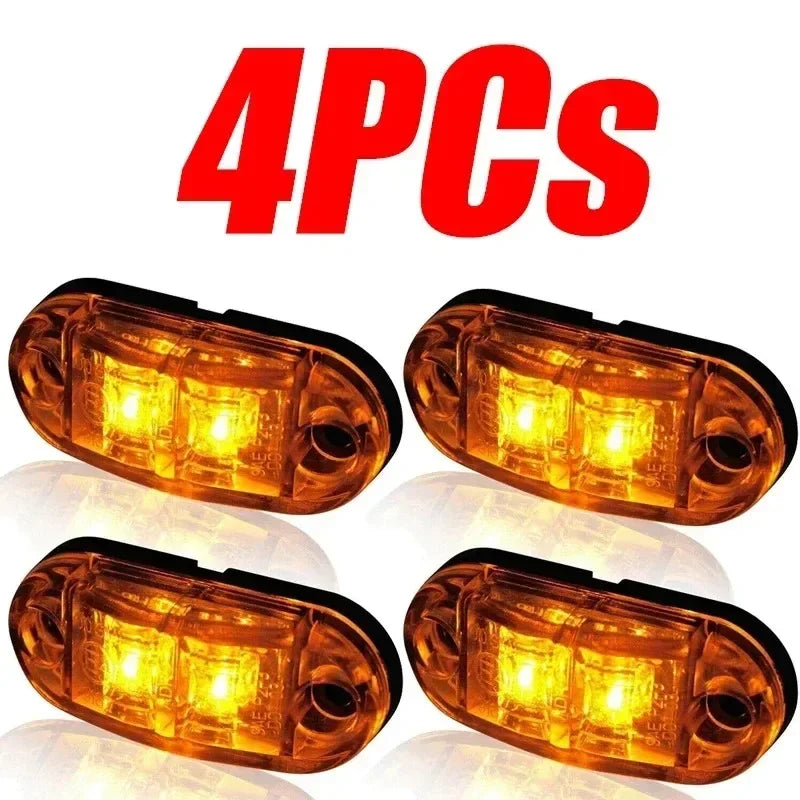 2/4Pcs Amber Warning Light 12v 24v Led Side Marker Lights for Trailer Trucks Car Strobe Lamp Clearance Signal Lamp Accessories