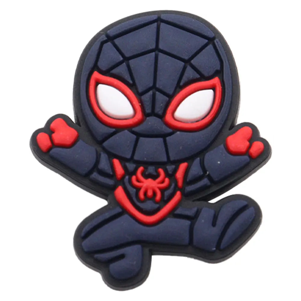 New Arrival 1-16pcs Shoe Charms Spiderman Spider Gwen Miles PVC Accessories Shoes Buckle Decoration For Children X-mas Gift