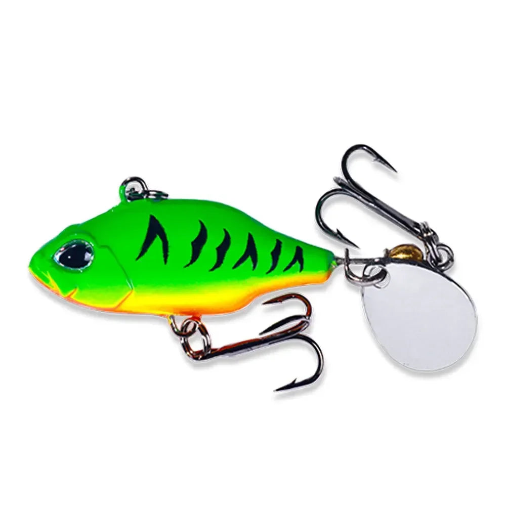 New Pesca Wobble Rotating Metal Vib Vibration Bait Winter Fishing 5.2CM-8.5G Artificial Hard Baits Spinner Spoon Lure