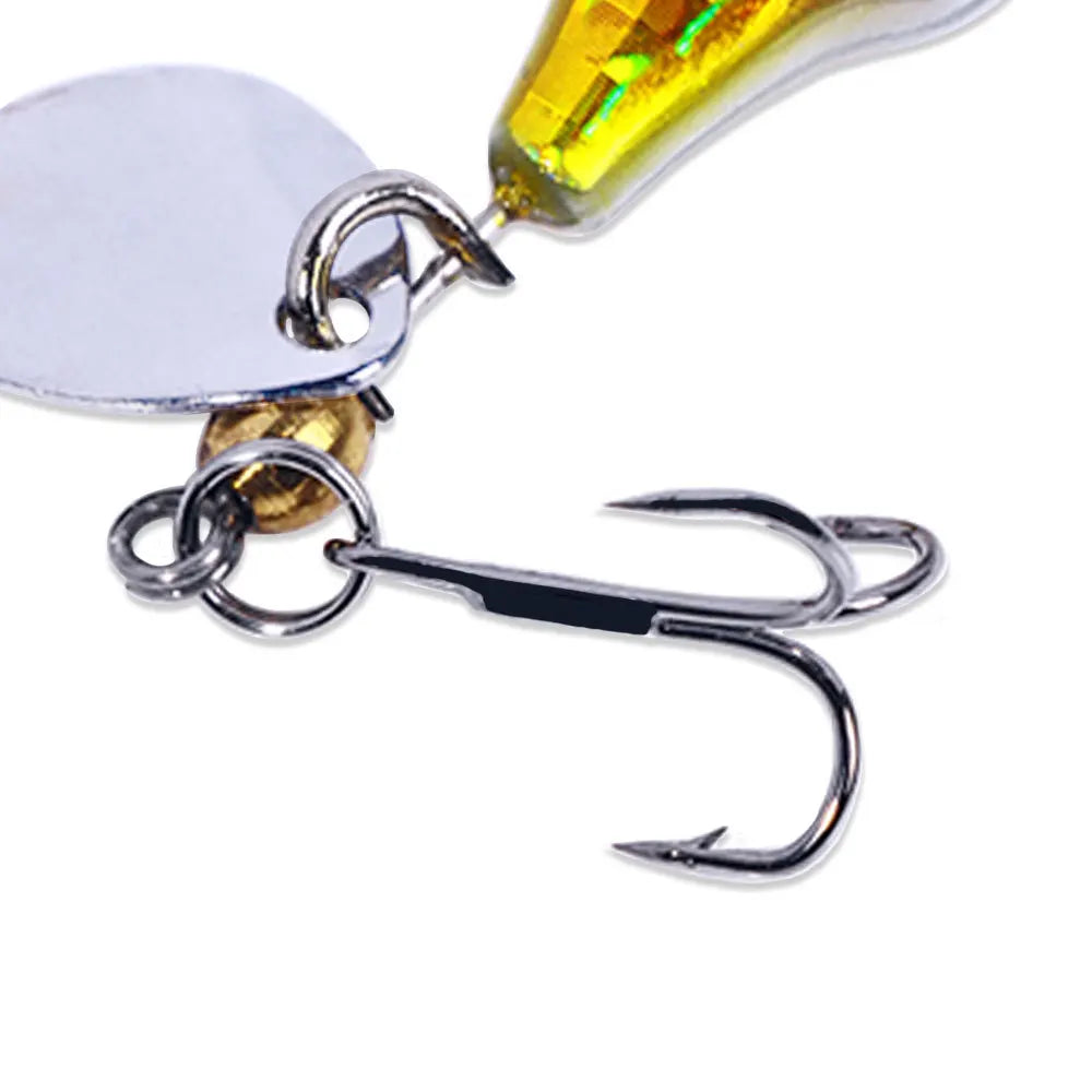 New Pesca Wobble Rotating Metal Vib Vibration Bait Winter Fishing 5.2CM-8.5G Artificial Hard Baits Spinner Spoon Lure