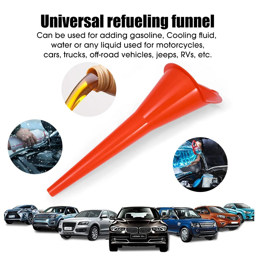 Car Long Stem Funnel Gasoline Oil Fuel Filling Tools Anti-splash Plastic Oil Funnel Motorcycle Refueling Tools Auto Accessories