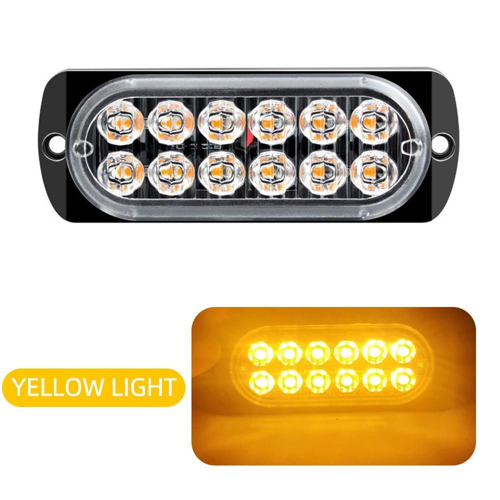 12LED Car Warning Light Breakdown Emergency Light Car Truck Trailer Beacon Lamp LED Side Light Amber 12V For Cars Accessories KO