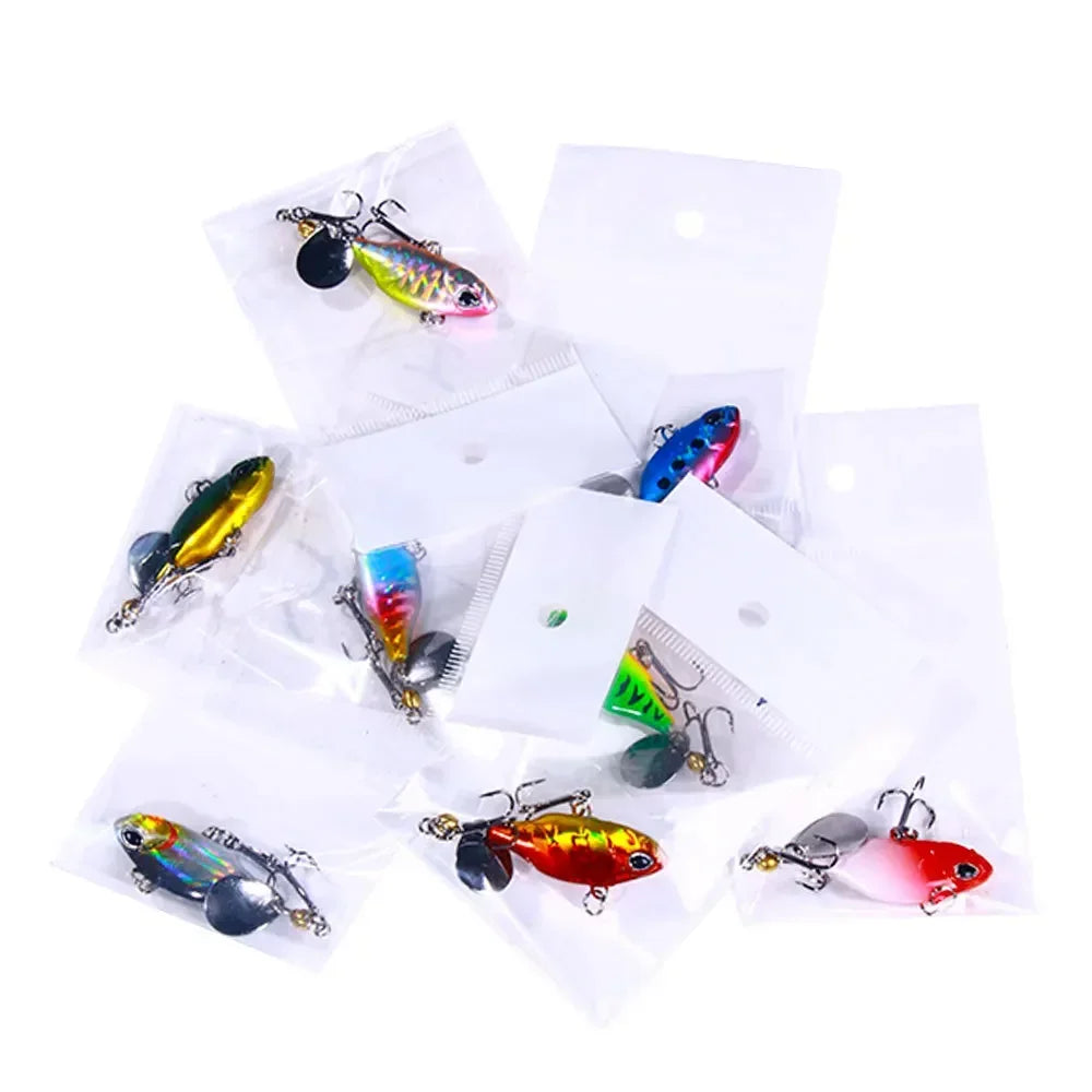 New Pesca Wobble Rotating Metal Vib Vibration Bait Winter Fishing 5.2CM-8.5G Artificial Hard Baits Spinner Spoon Lure