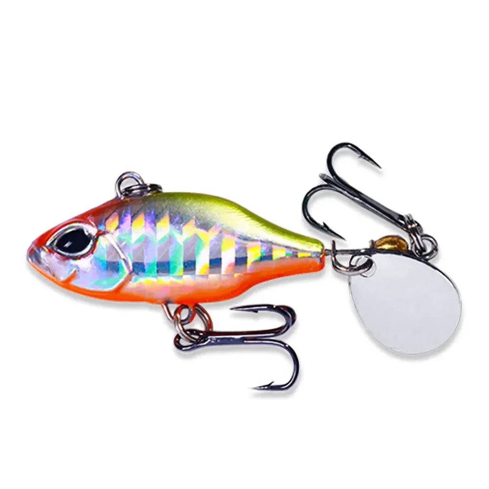 New Pesca Wobble Rotating Metal Vib Vibration Bait Winter Fishing 5.2CM-8.5G Artificial Hard Baits Spinner Spoon Lure