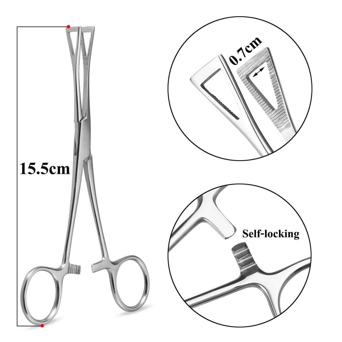 1pc Piercing Tattoo Clamp Surgical Steel Piercing Pliers Tools Dermal Anchor Hemostat Forceps Punchers Setpum Catilage Belly Lip