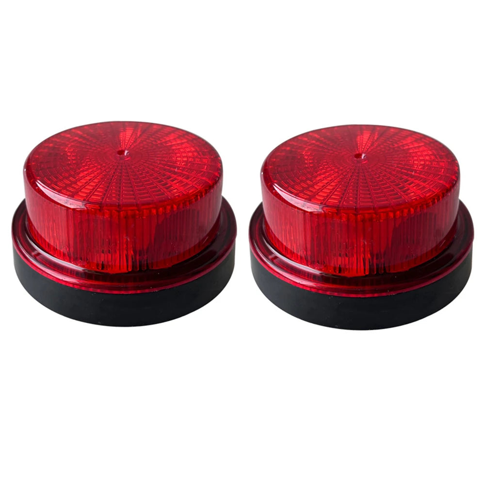 2Pcs Rotary Tractor LED Beacon 12V 24V Truck Sidelight Rotating Light Trailer Side Marker Lights Round Strobe Flashing Lamp