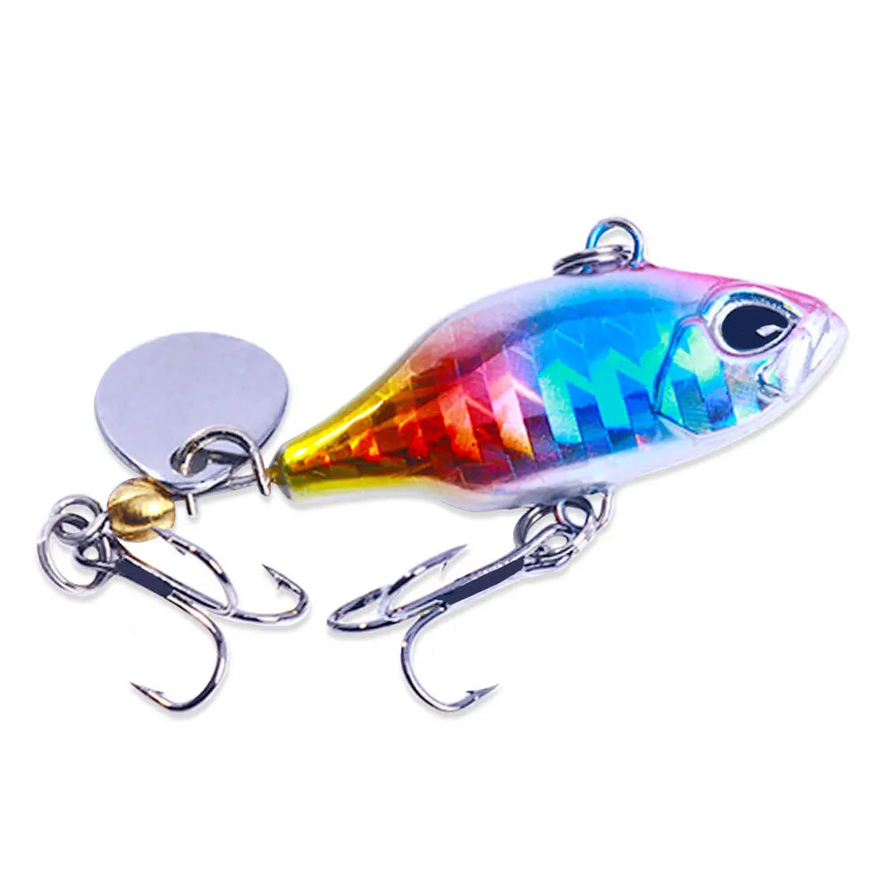 New Pesca Wobble Rotating Metal Vib Vibration Bait Winter Fishing 5.2CM-8.5G Artificial Hard Baits Spinner Spoon Lure