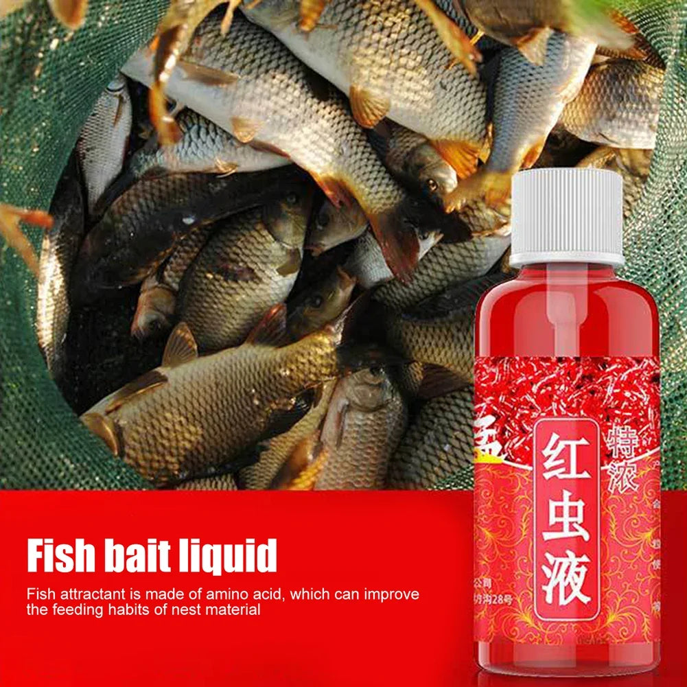 60ML Liquid Blood Worm Scent Fish Attractant Concentrated Red Worm Liquid Fish Bait Additive Perch Catfish Fishing Accessories