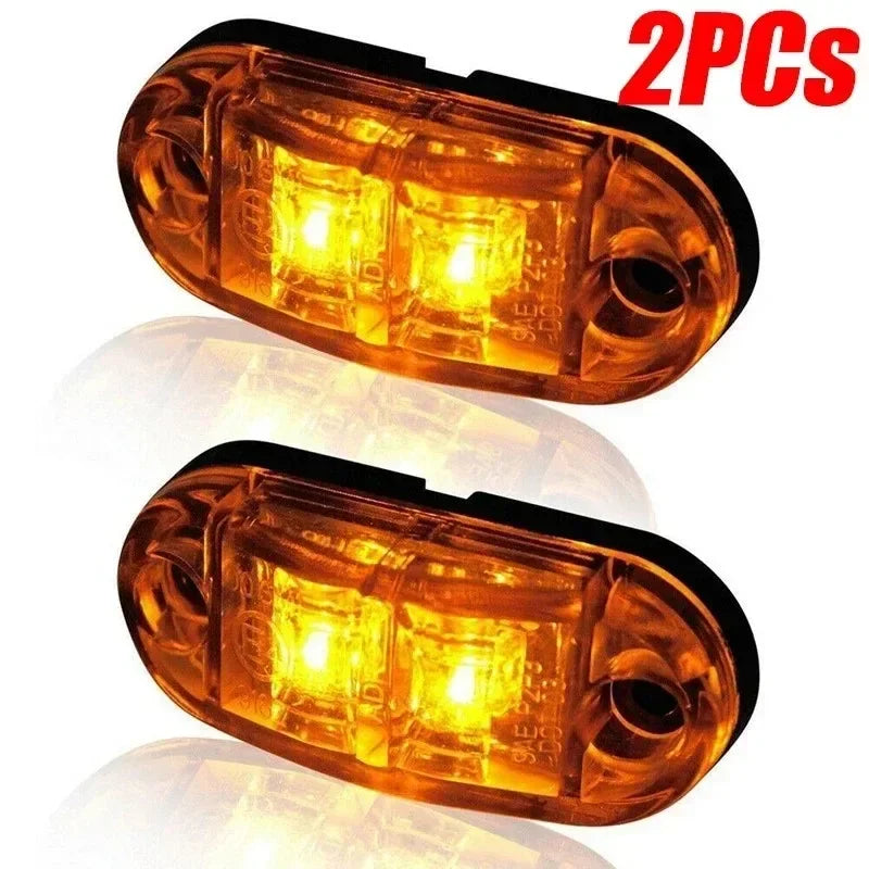 2/4Pcs Amber Warning Light 12v 24v Led Side Marker Lights for Trailer Trucks Car Strobe Lamp Clearance Signal Lamp Accessories