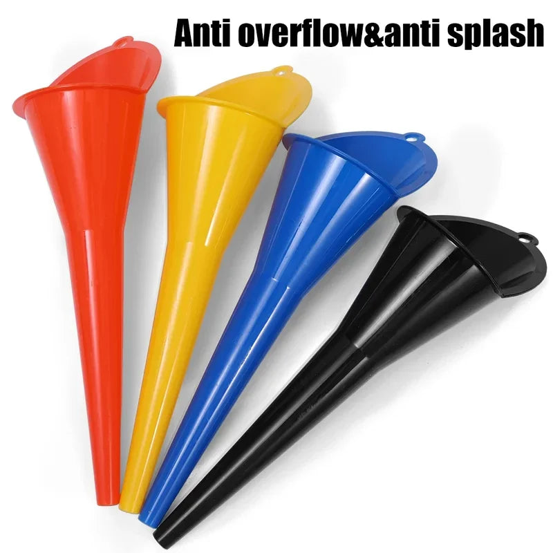 Car Long Stem Funnel Gasoline Oil Fuel Filling Tools Anti-splash Plastic Oil Funnel Motorcycle Refueling Tools Auto Accessories