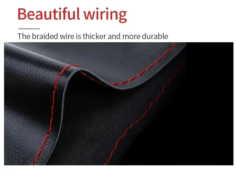 Car Steering Wheel Cover Needles And Braid Thread Artificial Leather Car Covers Suite 3 Color DIY Texture Soft Auto Accessories