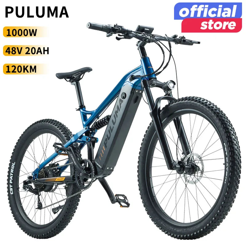 PULUMA PH001 Electric Bicycle 1000W Power Ebike 48V 20AH Panasonic Battery 27.5*2.8 Inch Tire Off-road Electric Mountain Bike