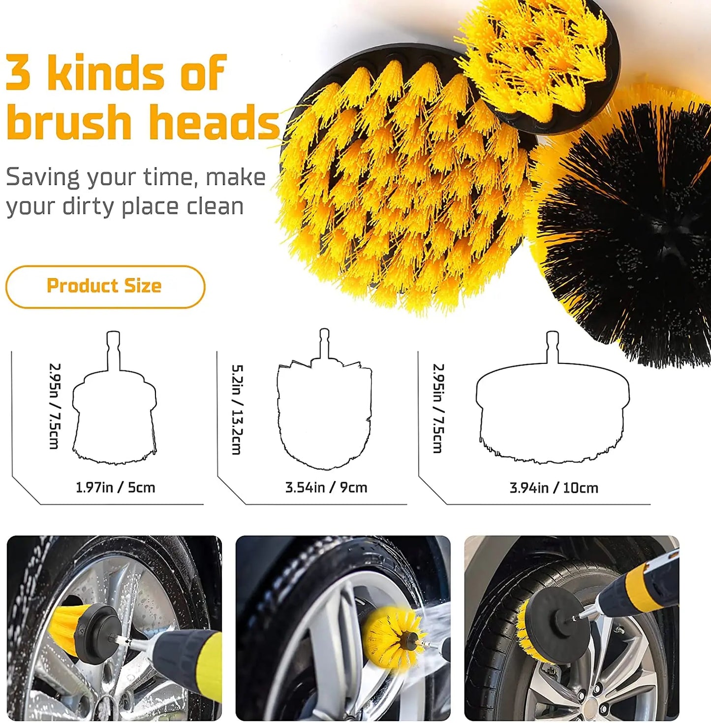 17 Pcs Car Detailing Cleaning Brushes Kit Car Interior Washing Tool Set with Drill Brushes Wire Brushes Air Vent Brushes