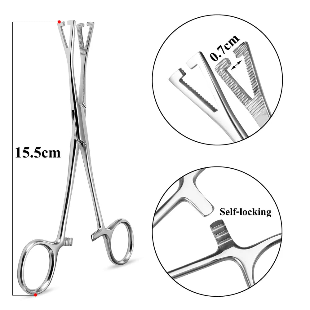 1pc Piercing Tattoo Clamp Surgical Steel Piercing Pliers Tools Dermal Anchor Hemostat Forceps Punchers Setpum Catilage Belly Lip