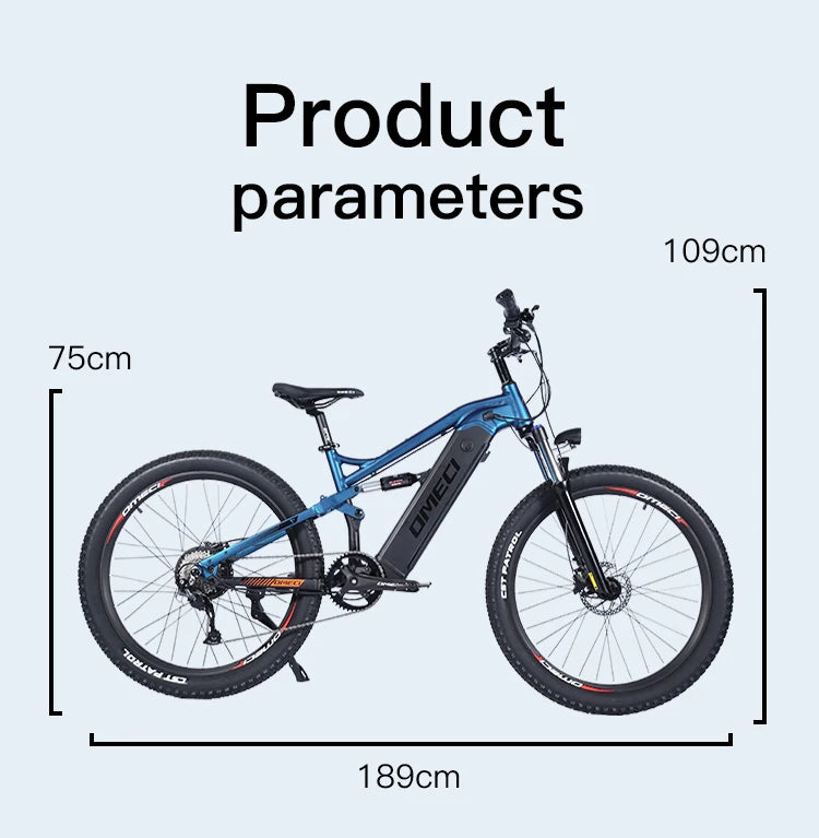 PULUMA PH001 Electric Bicycle 1000W Power Ebike 48V 20AH Panasonic Battery 27.5*2.8 Inch Tire Off-road Electric Mountain Bike