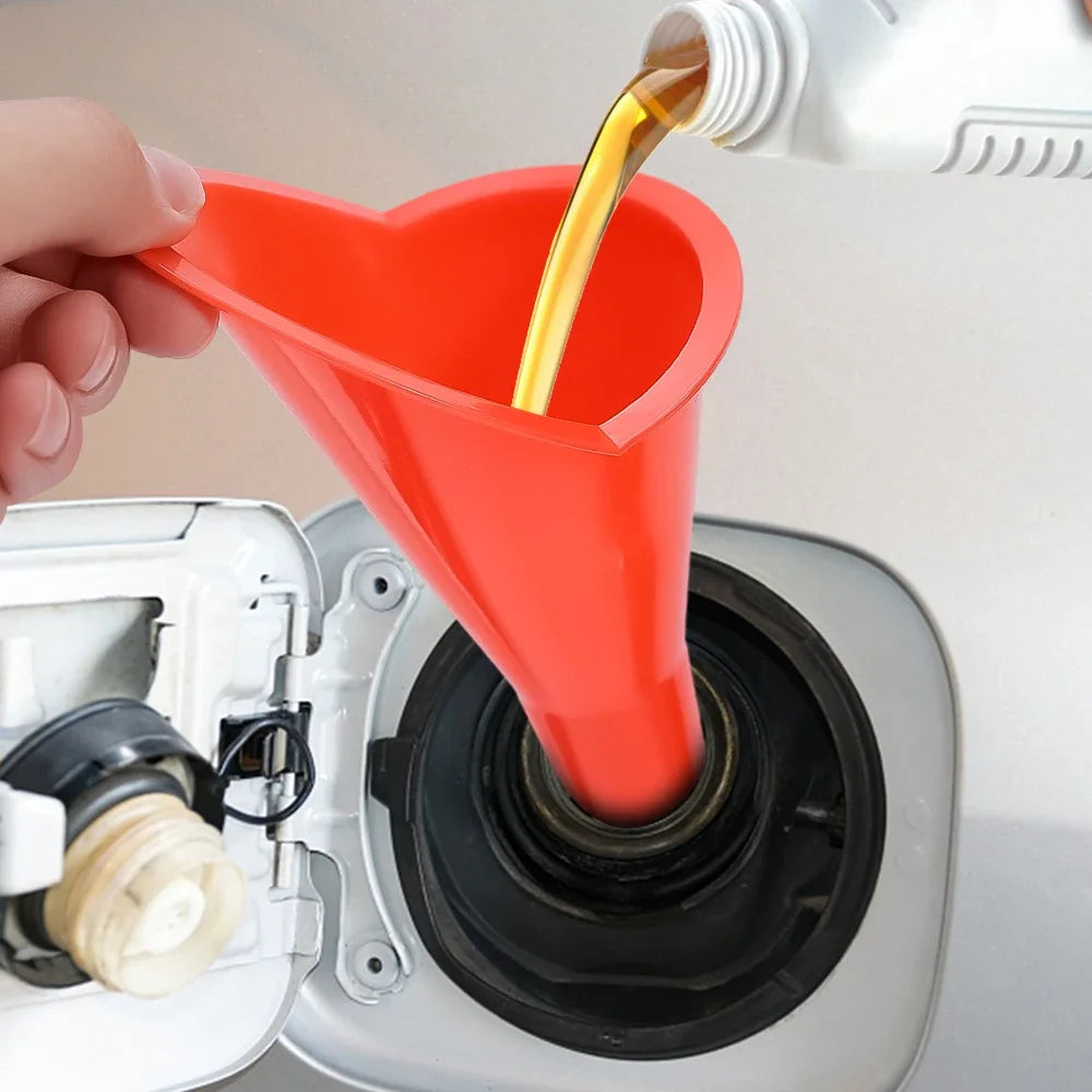 Car Long Stem Funnel Gasoline Oil Fuel Filling Tools Anti-splash Plastic Oil Funnel Motorcycle Refueling Tools Auto Accessories