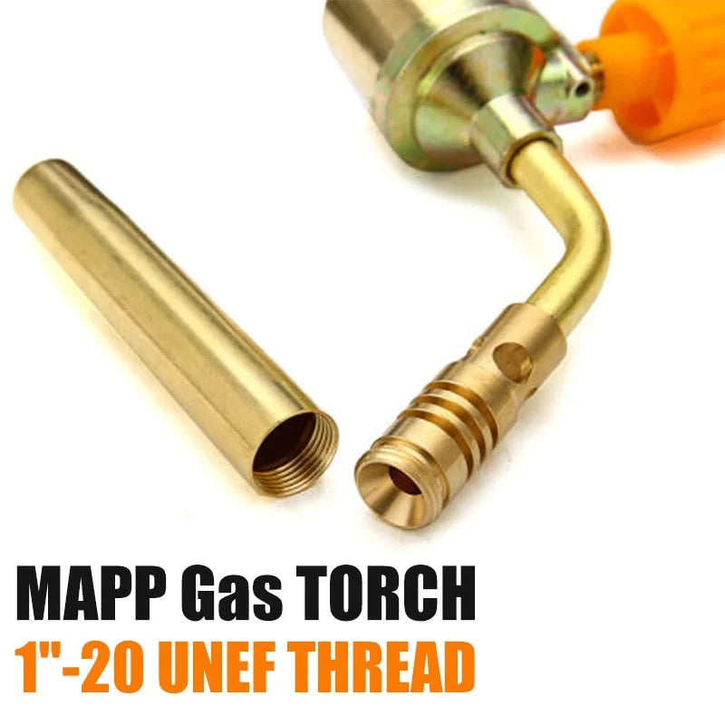 1Pc Brass Welding Torch Propane Gas Torch Self Ignition Trigger Style Heating Solder Burner Welding Plumbing Nozzles Camping