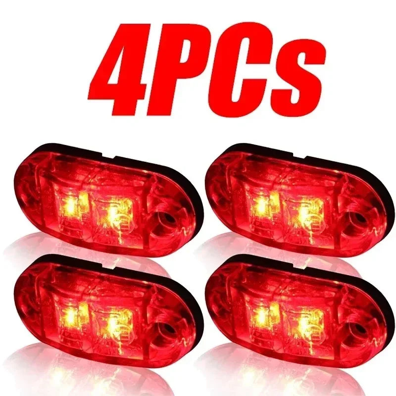 2/4Pcs Amber Warning Light 12v 24v Led Side Marker Lights for Trailer Trucks Car Strobe Lamp Clearance Signal Lamp Accessories