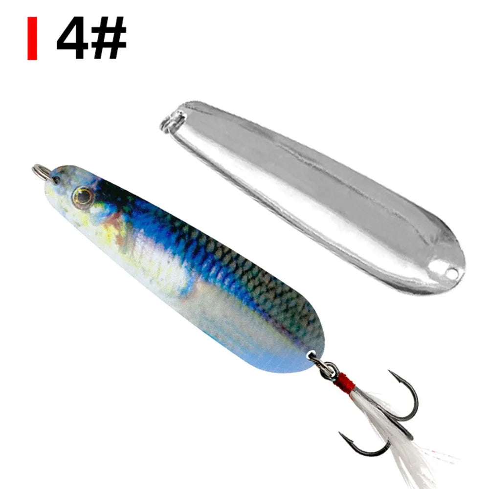 8.5cm11g Spoon Fishing Lures Trolling Hard Bait Freshwater Saltwater Metal Jig Sinking Spinner Spoons For Pike Perch Bass Salmon