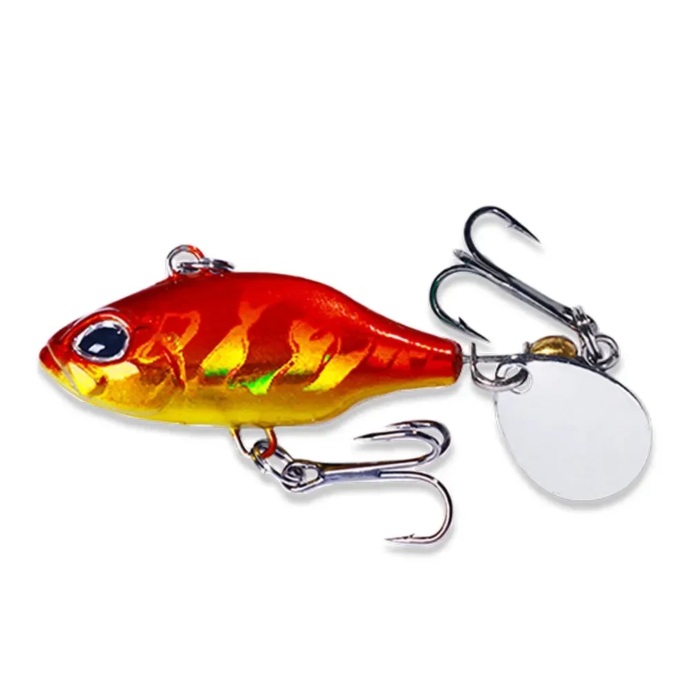 New Pesca Wobble Rotating Metal Vib Vibration Bait Winter Fishing 5.2CM-8.5G Artificial Hard Baits Spinner Spoon Lure