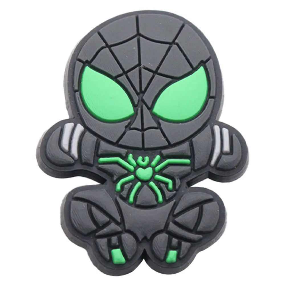 New Arrival 1-16pcs Shoe Charms Spiderman Spider Gwen Miles PVC Accessories Shoes Buckle Decoration For Children X-mas Gift